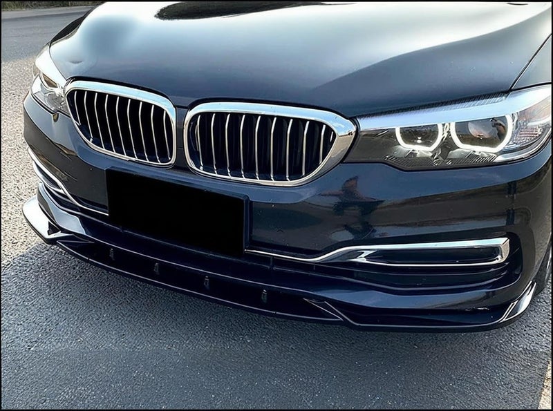 NeespoC Front Bumper Lip Splitter Spoiler Compatible with BMW 5 Series G30 (Base Model Only) 2017 2018 2019 2020 530i/ 530e/ 540i/ 540d,3pcs Kit Accessories Air Chin Body Protector (Glossy Black) - Image 5